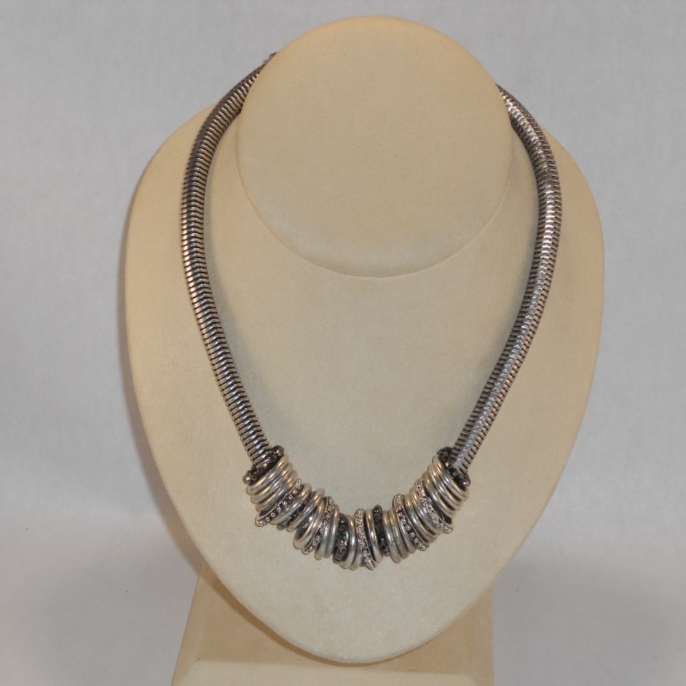 Silver Rhinestone Necklace - Picture 2 of 7